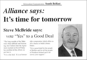 The Alliance Party: for the Good Friday Agreement